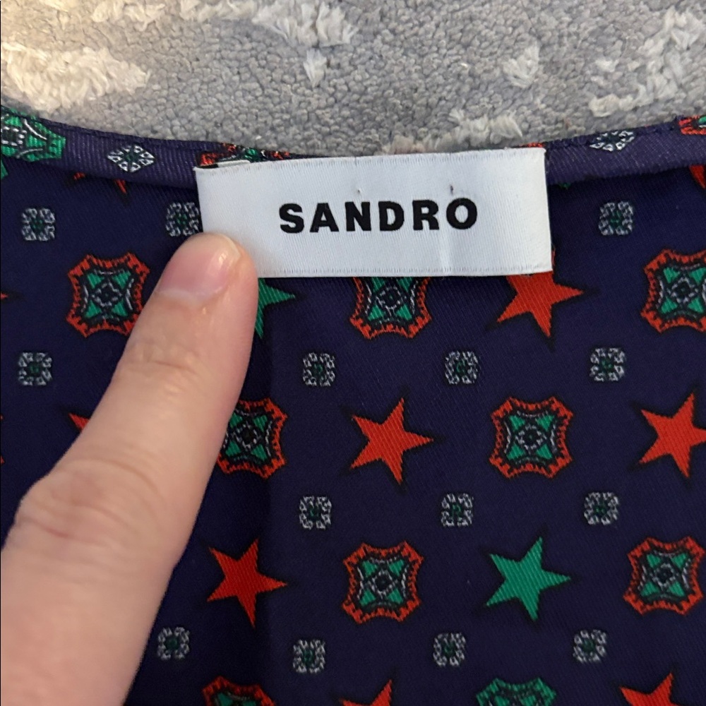 New SANDRO Curry Satin Romper - Picture 5 of 7